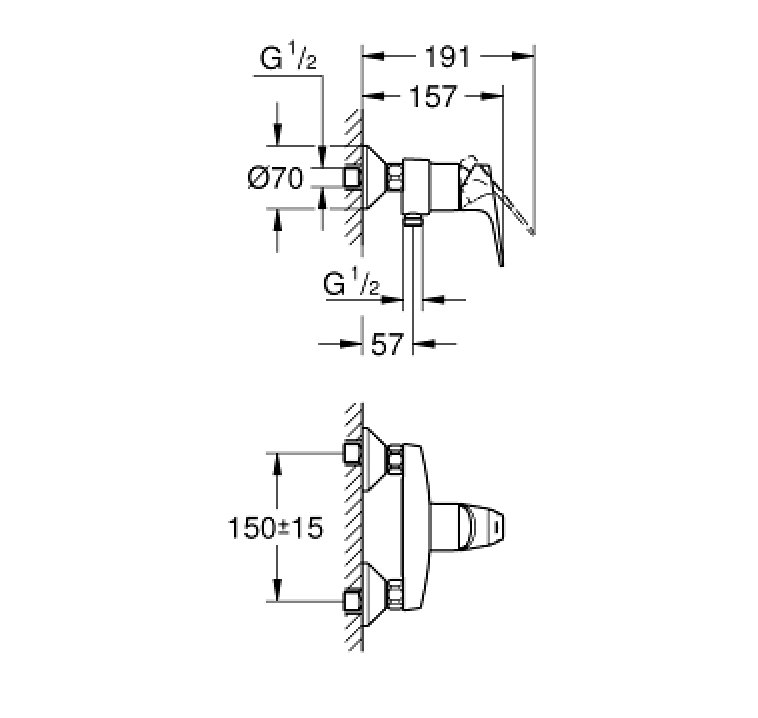 Смесител за душ Grohe Bauflow